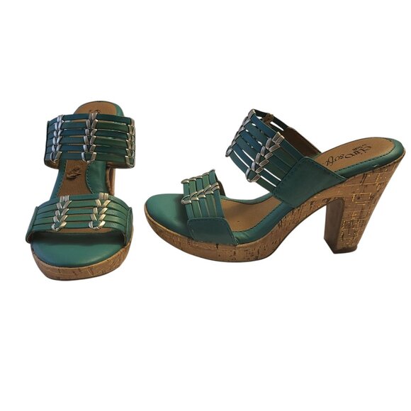 EUROSOFT | Teal Green Silver Chevron Outdoor Heels - Picture 3 of 9